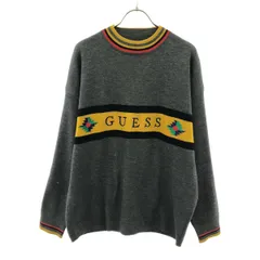 Guess ゲス ロゴ刺繍 長袖 クルーネック セーター S グレー ニット メンズ 古着のサムネイル