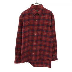 AIGLE エーグル チェック柄 長袖 ボタンダウンシャツ M レッド系 アウトドア メンズ 古着のサムネイル