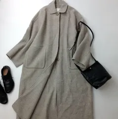 nokcha ノクチャ ハンドメイド ヘリンボーン オーバー ウール ステンカラーコート /26Fのサムネイル