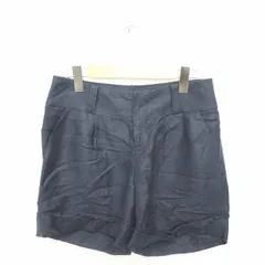 ボールジー BALLSEY トゥモローランド パンツ ショート ロールアップ 薄手 ジップフライ 麻 リネン 36 紺 ネイビー /TT20のサムネイル