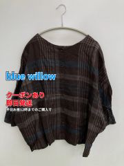 blue willow リネンチェック ワイドプルオーバー ブラウス ゆったり 