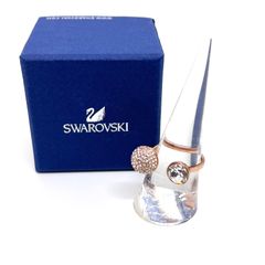 美品★SWAROVSKI スワロフスキー Forward リング オープン ローズゴールドコーティング メタルボール クリアクリスタル パヴェ クリスタル 58 14号 指輪