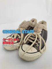 GENERAL STAFF スニーカー グレー フェイクファー キャンバス 無地 ブランドロゴ 紐 ローカット レディースのサムネイル