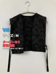 ViS ビス ベスト M ブラック 花柄・ボタニカル柄 レース リボン レディースのサムネイル