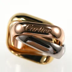 Cartier カルティエ トリニティ クッションリング LM スクエア K18 スリーカラー SIZE:48 Au750 3連リング 指輪のサムネイル