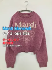 Mardi Mercredi マルディメクルディ ニット/セーター ONE SIZE ピンク ウール・ニット ナイロン 花柄・ボタニカル柄 前面プリント ブランドロゴ ミドル丈 長袖 クルーネック(丸首) レディースのサムネイル