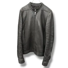 RICK OWENS 17AW GLITTER期 INTARSIA インタルシア ラムスキン ライダースジャケット サイズ50のサムネイル