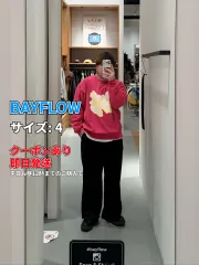 BAYFLOW ベイフロー スウェット 4 ピンク コットン 前面プリント ワンポイント 長袖 メンズ レディースのサムネイル