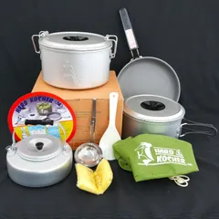 [KO] 廃盤 希少 森田製作所 HARD KOCHER M 4-5人用 クッカーセット MORITA ハードクッカー アルミ 調理器具 昭和 レトロ ヴィンテージ レア キャンプ アウトドア バーベキューのサムネイル
