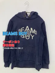 BEAMS BOY ビームスボーイ パーカー ネイビー コットン 裏起毛 前面プリント ブランドロゴ プルオーバー 長袖 レディースのサムネイル