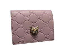 ◇激レア美品◇グッチ キャットヘッド×シマレザー コンパクト折り財布