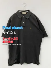 Paul stuart ポールスチュアート ポロシャツ L ブラック 無地 ワンポイント 半袖 メンズのサムネイル