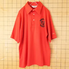 70s 80s USA製 RUSSELL ATHLETIC SOUTH GATE VARSITY ポロシャツ メンズM レッド 半袖 ポリエステル アメリカ古着　050725ss217のサムネイル