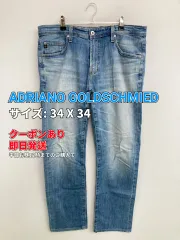 ADRIANO GOLDSCHMIED アドリアーノゴールドシュミット デニムパンツ 34 X 34 ブルー フルレングス 無地 ワンポイント スタンダード ストレート レギュラー ヴィンテージ レディースのサムネイル