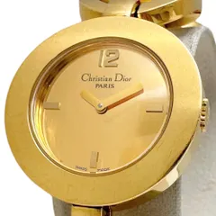 【Christian Dior/クリスチャンディオール】CD022180 腕時計 GP クオーツ ゴールド文字盤/ゴールドベルト レディース 【中古】【真子質店】【NN】のサムネイル
