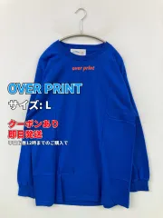 OVER PRINT スウェット L ブルー コットン ブランドロゴ バックプリント ワンポイント 長袖 メンズ レディースのサムネイル