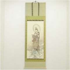 美品 掛け軸 中林道教作 龍上観音像 共箱 仏画 厄除け 年中掛け - メルカリ