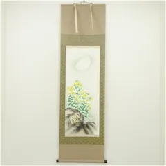 長尾梅友筆　宵月　肉筆絹本掛軸（紙箱）  掛け軸 床の間 書 おしゃれ 絵画 表具 芸術 茶道 年中掛け インテリア 茶掛 掛物 和室のサムネイル