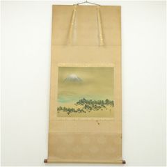如仙筆 水墨山水 肉筆紙本掛軸（保護箱） 掛け軸 床の間 書 おしゃれ