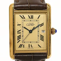 希少なXLサイズ CARTIER W1017454　MUST TANK XL VERMEIL QUARTZ カルティエ マストタンクXL ヴェルメイユ 腕時計 SV925のサムネイル