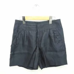 ボールジー BALLSEY トゥモローランド パンツ ショート ジップフライ 薄手 無地 シンプル シルク混 36 ネイビー 紺 /TT7のサムネイル