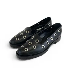 マノロブラニク MANOLO BLAHNIK ローファー 革靴 フラットシューズ DRATT ホール レザー ブラックのサムネイル