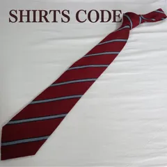 シャツコード SHIRTS CODE ネクタイ ストライプ 赤 紺 シルク ウール 日本製 ビジネス ボルドー系【カ037】のサムネイル