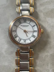 【稼働】BURBERRY LONDON BACK-REG  11500L レディースウォッチ　ヴィンテージ　腕時計　白文字盤　ゴールドシルバー色　アンティークのサムネイル