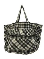 トリココムデギャルソン tricot COMME des GARCONS ウール トートバッグ チェック柄 黒 白 ブラック ホワイト ハンドバッグ BAG カバン 手提げ鞄 ☆AA★のサムネイル
