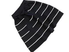 TO BE CHIC トゥービーシック ニット ボーダー ウエストリボン付き Aライン 台形 スカート size40/紺 ■◇ レディースのサムネイル