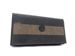 FENDI フェンディ 長財布 ペカン 308030 ブラック系×ブラウン系 PVC メンズ 二つ折り 美品のサムネイル