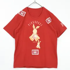 ベビーピンクハウス★ぬいぐるみうさぎ♪半袖Tシャツ ワッペン ロゴpt サイズM(110cm) 赤系 z21897のサムネイル