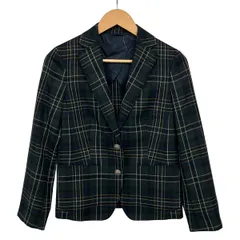 ニューヨーカー ジャケット サイズ9AR S レディース美品  - ネイビー×ダークグリーン×マルチ 長袖/チェック柄/肩パッド/The Blazer/春/秋のサムネイル