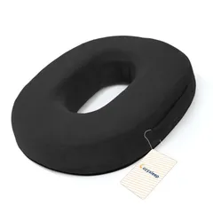 CozySleep 円座クッション ドーナツクッション 高反発 座布団 お尻が痛くならない 高い支持力 【産後 痔 在宅勤務 オフィス】 着脱カバー 洗える ブラック Mのサムネイル