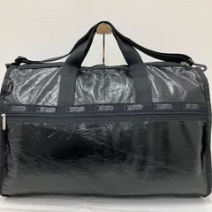 5951　LeSportsac　レスポートサック　 ボストンバッグ　2way　旅行　大容量　 ラージウィークエンダー　ブラック系　 黒　シワ加工　レディースのサムネイル