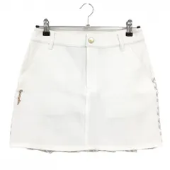 【美品】レザレクション スカート 白×ブラウン 後ろ裾プリーツ総柄 レディース M ゴルフウェア Resurrectionのサムネイル