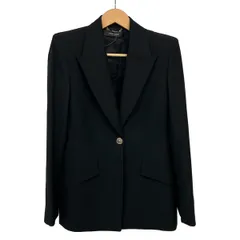 VERSACE(ヴェルサーチ) ジャケット サイズ40 M レディース美品  - 黒 長袖/肩パッド/秋/冬のサムネイル