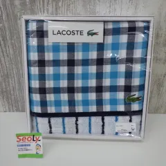 ラコステ タオル LライブN スポーツタオル 1枚 チェック ブルー系 未使用品のサムネイル