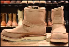 【8.5E 試着程度 美品 黒タグ】Chippewa チペワ 97875 ショートモックエンジニア サンドスエード ベージュ ラフアウト ブーツ HOPESMORE【GG032】のサムネイル