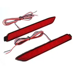 LEDリフレクター レッドレンズ ハリアー 60系 前期 後期 ZSU6#W 専用 純正風 レッド ポジション ブレーキ 連動 テールランプ ドレスアップ カスタム リアバンパー パーツのサムネイル