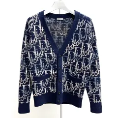 S+級 / 正規品 Dior オブリーク ジャカード カーディガン ブルーのサムネイル