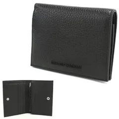 EMPORIO ARMANI エンポリオアルマーニ 二つ折り財布 折り畳み 小銭入付き ロゴ EM000956 AF13396 UC001 ブラック BLACK BEAUTYのサムネイル