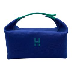 HERMES Hロゴ キャンバス ハンドバッグ ネイビーaw - メルカリ