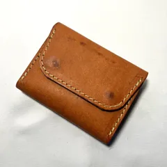 三つ折りコンパクトウォレット　【W06】　ハンドメイド　ブラウン