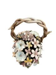 イタリア製】Capodimonte カポディモンテ 陶花 フラワーバスケット