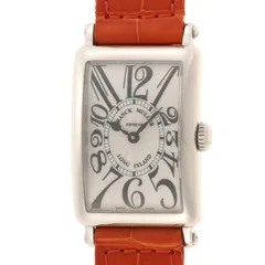 FRANCK MULLER フランクミュラー ロングアイランド 902QZ ステンレススチール/レザー（オレンジ） シルバー レディース クオーツ 【中古】【200】のサムネイル