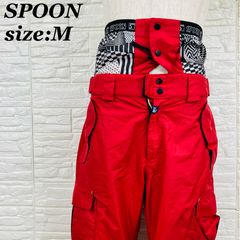 SPOON スノーボードパンツ M レッド スノボウェア 防寒【11579