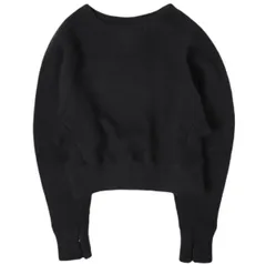 新品 SEEALL シーオール 25AW 日本製 SLIT SLEEVE SWEAT ヤクウール スリットスリーブスウェット SAW51 SW901 MM-001 M BLACK トレーナー 定価40,700円 トップス g27268のサムネイル