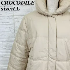 CROCODILE クロコダイル 中綿コート フードコート ベージュ LL 大きいサイズ　防寒 レディース　フーデッドコート 秋冬　アウター　軽量コート　【011585】のサムネイル