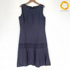 #anc アルチザン ARTISAN ワンピース 11 紺 ノースリーブ チェック プリーツ シルク混 レディース [1014169]のサムネイル